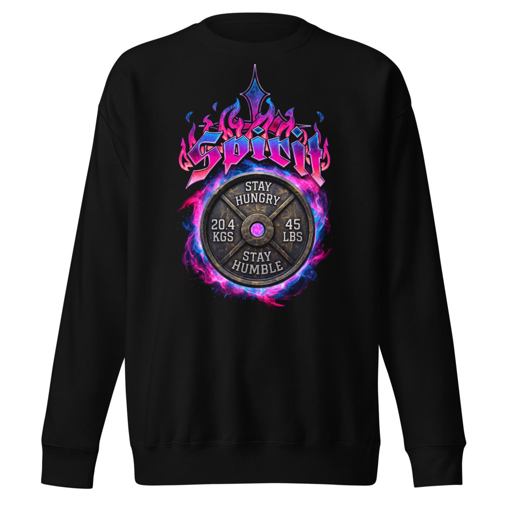 Suéter negro Spirit Stay Hungry Stay Humble Plate frente