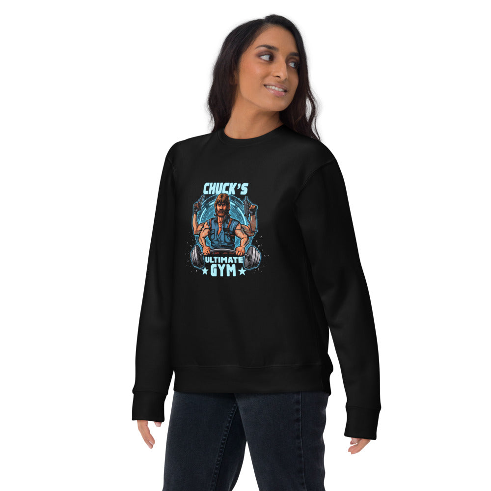 Suéter negro Chuck Norris Ultimate Gym Barbell lifestyle mujer