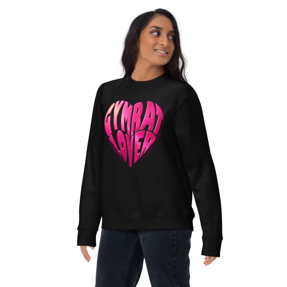 Suéter negro Gymrat Lover Heart Pink Typography lifestyle mujer