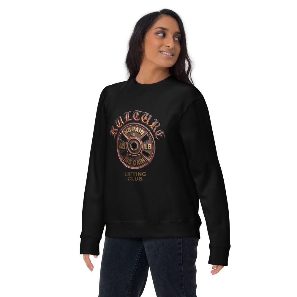 Suéter negro Kulture No Pain No Gain Lifting Club lifestyle mujer