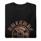 Suéter negro Kulture No Pain No Gain Lifting Club doblado