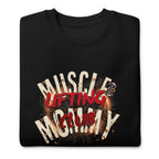 Suéter negro Muscle Mommy Lifting Club Circuit Text doblado