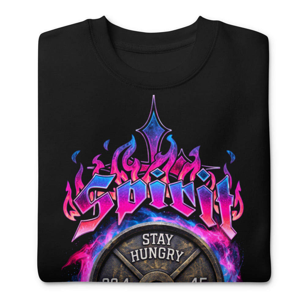 Suéter negro Spirit Stay Hungry Stay Humble Plate doblado