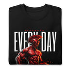 Spartan Strength en suéter de gym Gymbros — doblada mostrando el estampado