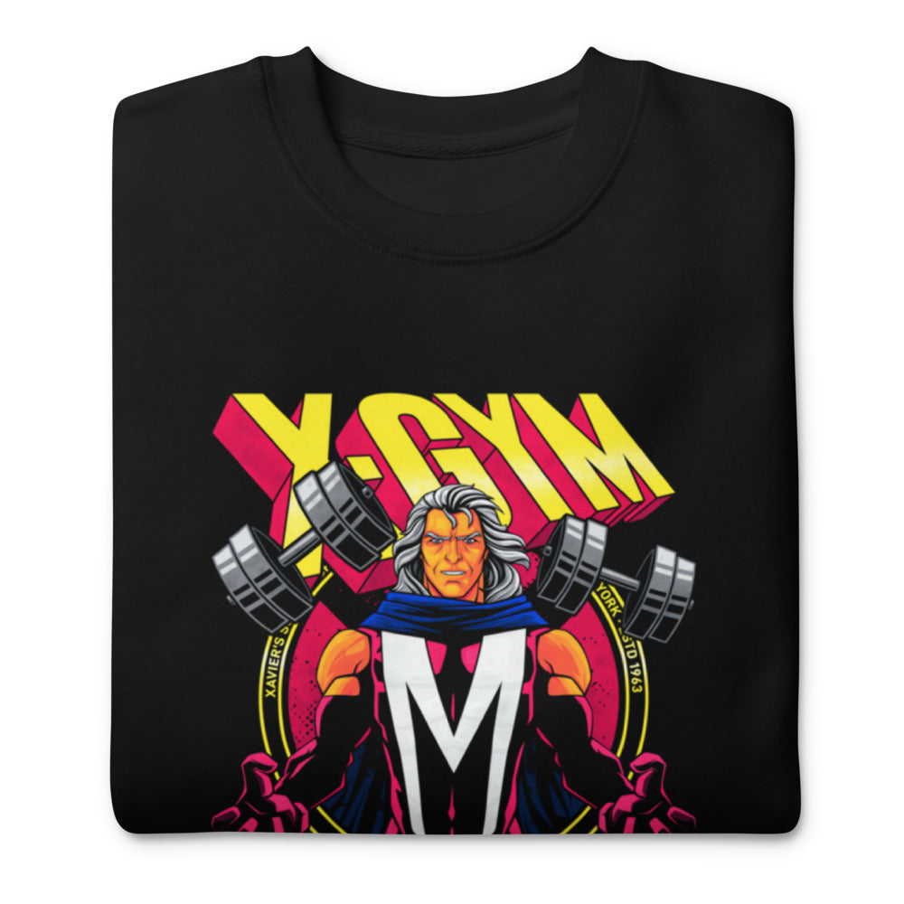 Metal Master Squad en suéter de gym Gymbros — doblada mostrando el estampado