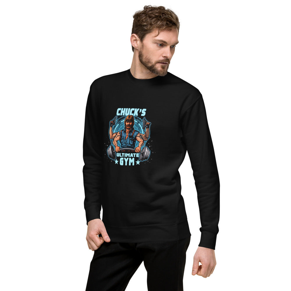 Suéter negro Chuck Norris Ultimate Gym Barbell lateral izquierdo