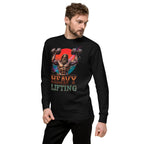 Suéter negro Heavy Lifting Statue Gym lateral izquierdo
