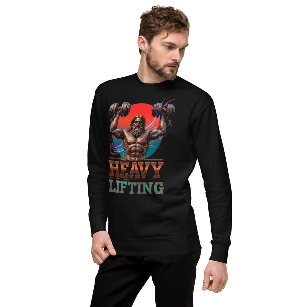 Suéter negro Heavy Lifting Statue Gym lateral izquierdo