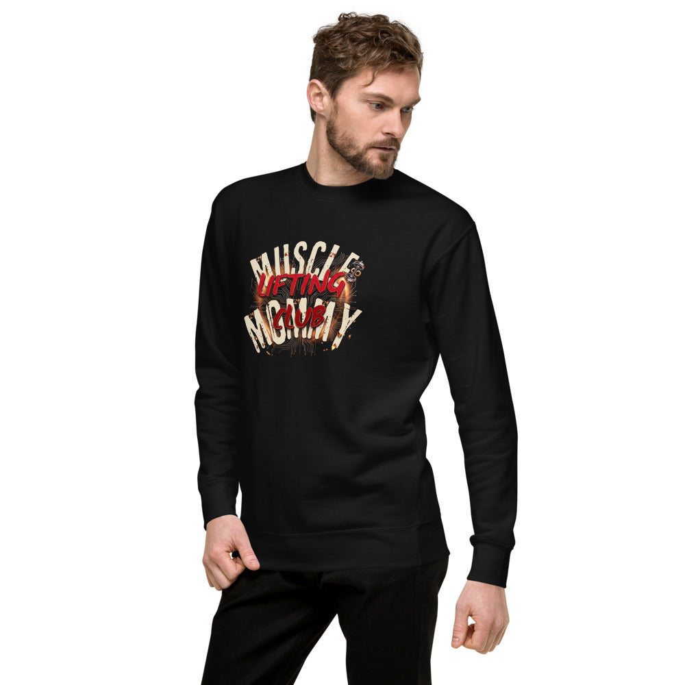 Suéter negro Muscle Mommy Lifting Club Circuit Text lateral izquierdo