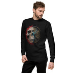 Suéter negro Skull 45 LBS Gym Plate Emblem lateral izquierdo