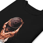 Suéter negro Atlas Classical Statue Barbell Gym doblado zoom