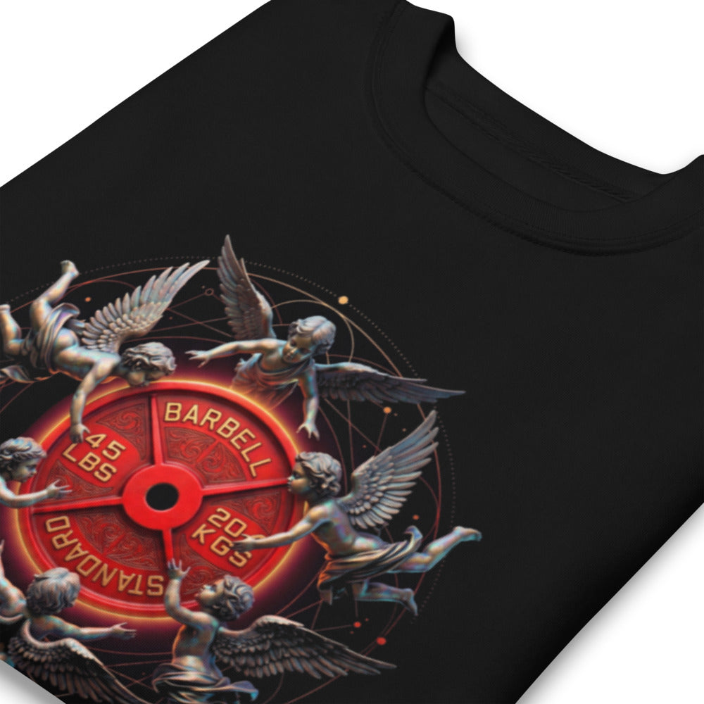 Suéter negro Barbell Real Love Angels Emblem doblado zoom