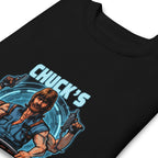 Suéter negro Chuck Norris Ultimate Gym Barbell doblado zoom