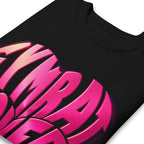 Suéter negro Gymrat Lover Heart Pink Typography doblado zoom