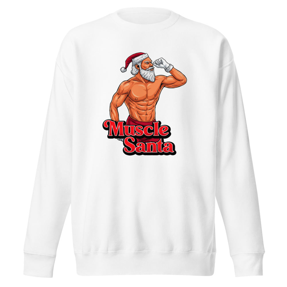 Flex Mode Santa en suéter de gym Gymbros — diseño al frente