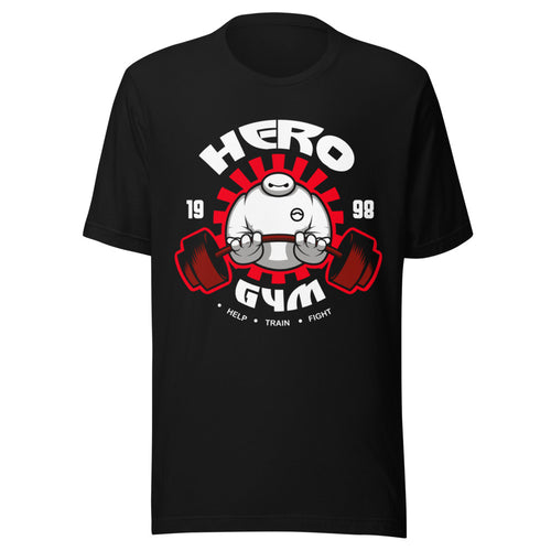 Baymax Hero Gym Big Hero 6 en playera de gym Gymbros — diseño al frente