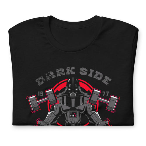 Darth Vader Dark Side Gym en playera de gym Gymbros — doblada
