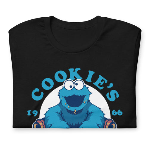 Cookie Monster Gym en playera de gym Gymbros — doblada