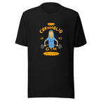 I Am Gym Legend en playera de gym Gymbros — diseño al frente en detalle