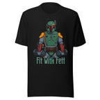 Bounty Fitness en playera de gym Gymbros — diseño al frente en detalle
