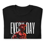 Spartan Strength en playera de gym Gymbros — doblada mostrando el estampado