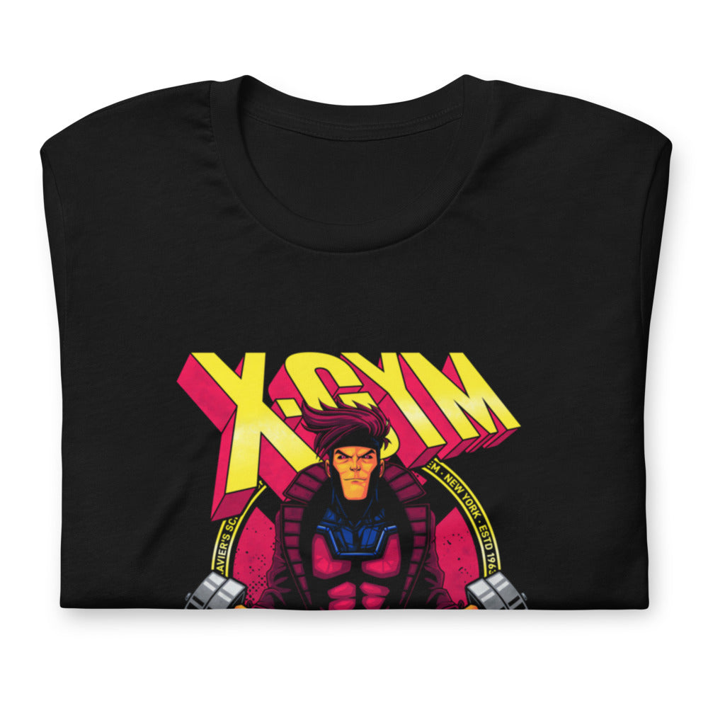 Card Trick Squad en playera de gym Gymbros — doblada mostrando el estampado