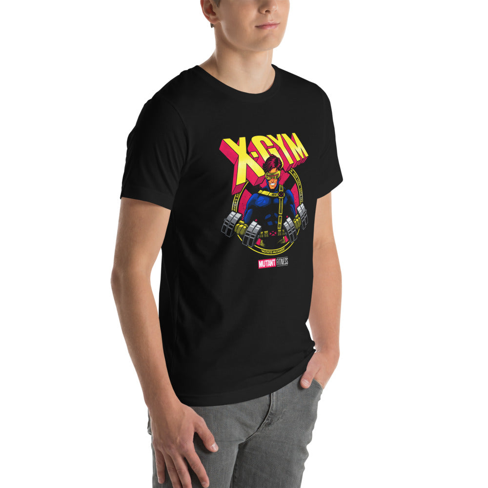 Optic Squad en playera de gym Gymbros — modelo masculino de lado