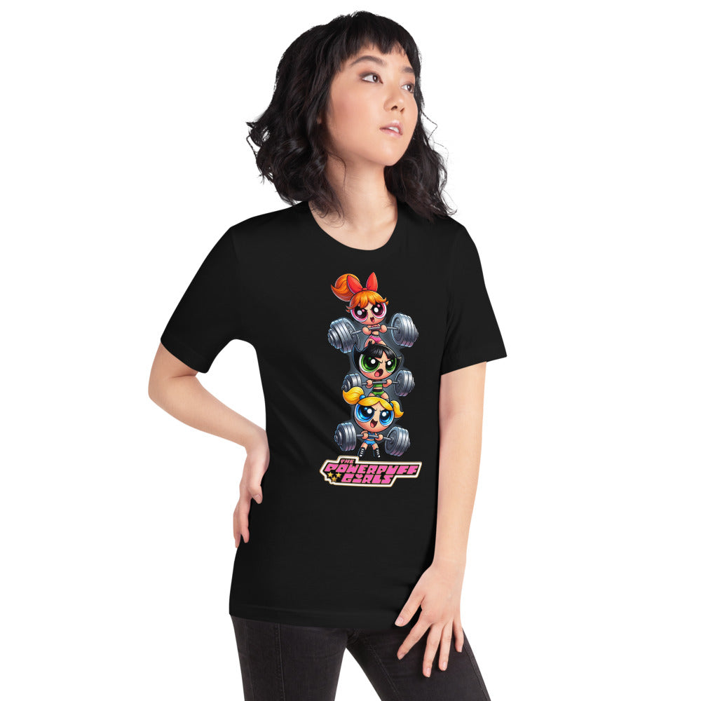 Sugar Spice Power en playera de gym Gymbros — modelo femenina usándola