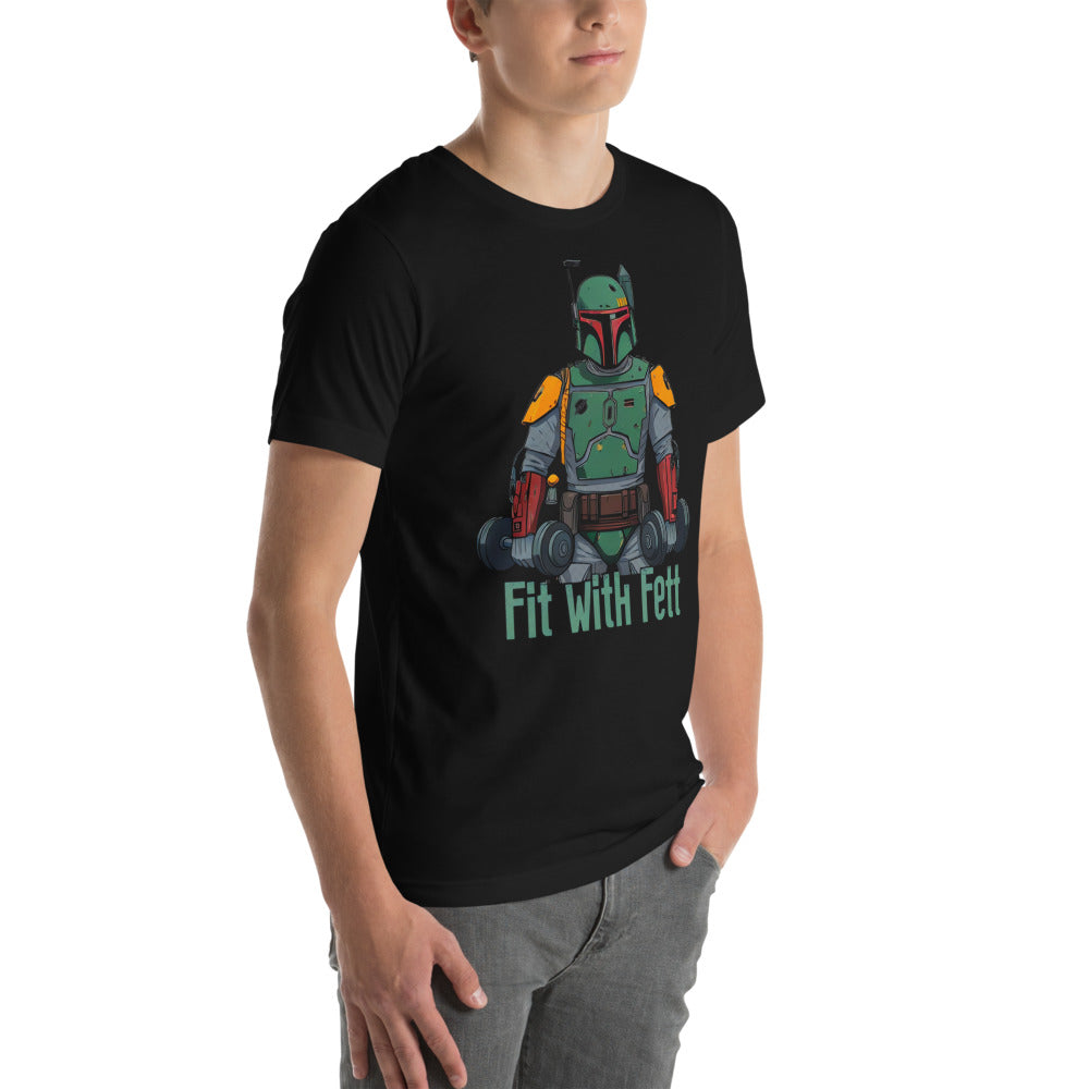 Bounty Fitness en playera de gym Gymbros — modelo masculino de lado