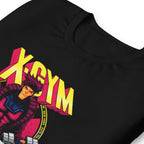 Card Trick Squad en playera de gym Gymbros — detalle del estampado en zoom