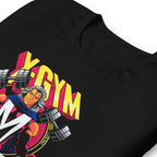 Metal Master Squad en playera de gym Gymbros — detalle del estampado en zoom