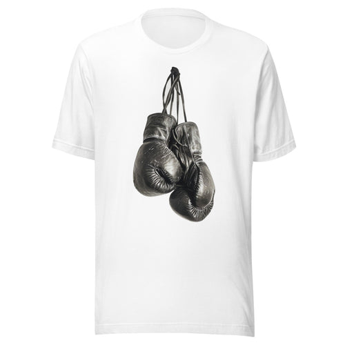 Boxing Gloves Hanging Classic en playera de gym Gymbros — diseño al frente
